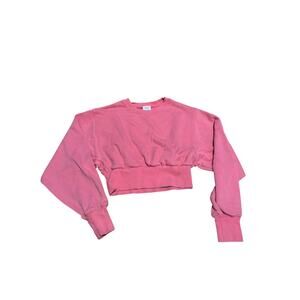 TNA Airy Fleece Pink Crop Sweatshirt